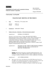 Journal of the 933rd Plenary Meeting of the Forum for Security Co-operation