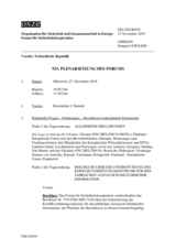 Journal der 933. Plenarsitzung des Forums