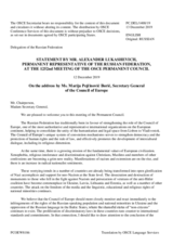 Statement by the Delegation of the Russian Federation in response to the address by the Secretary General of the Council of Europe, Ms. Marija Pejčinović Burić