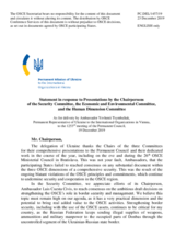 Statement by the Delegation of Ukraine in reponse to the presentations by the Chairpersons of the Security Committee, the Economic and Environmental Committee, and the Human Dimension Committee