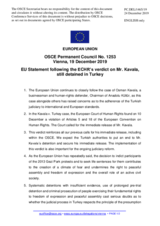 Statement by the Finnish EU Presidency on the verdict of the European Court of Human Rights on Mr. O. Kavala