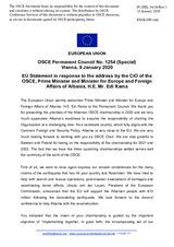 Statement by the Croatian EU Presidency in response to the address by the Chairperson-in-Office of the OSCE, Prime Minister and Minister for Europe and Foreign affairs of Albania, H.E. Mr. Edi Rama