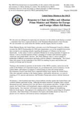 Statement by the Delegation of the United States of America in response to the address by the Chairperson-in-Office of the OSCE, Prime Minister and Minister for Europe and Foreign affairs of Albania, H.E. Mr. Edi Rama