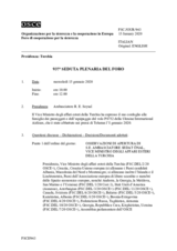 Giornale della 937a Seduta plenaria del Foro di cooperazione per la sicurezza
