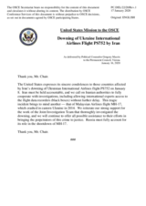 Statement by the Delegation of the United States of America on the responsibility for the shooting down of Malaysian Airlines flight MH17 on 17 July 2014 and of Ukraine International Airlines flight PS752 on 8 January 2020