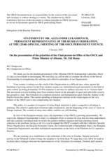 Statement by the Delegation of the Russian Federation in response to the address by the Chairperson-in-Office of the OSCE, Prime Minister and Minister for Europe and Foreign affairs of Albania, H.E. Mr. Edi Rama
