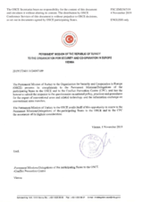 Response by the Delegation of Turkey to the Questionnaire on Participating States’ Policy and/or National Practices and Procedures for the Export of Conventional Arms and Related Technology Response by the Delegation of Turkey to the Questionnaire on Participating States’ Policy and/or National Practices and Procedures for the Export of Conventional Arms and Related Technology