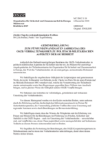 Document No.1, Commemorative Declaration on the Occasion of the 25th Anniversary of the OSCE Code of Conduct on Politico-Military Aspects of Security