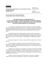 Document No.1, Commemorative Declaration on the Occasion of the 25th Anniversary of the OSCE Code of Conduct on Politico-Military Aspects of Security