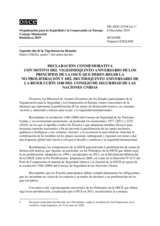 Document No.2, Commemorative Declaration on the Occasion of the Twenty-Fifth Anniversary of the OSCE Principles Governing Non-Proliferation and Fifteenth Anniversary of United Nations Security Council Resolution 1540