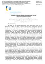 Statement by the Delegation of Ukraine on Russia’s ongoing aggression against Ukraine and illegal occupation of Crimea