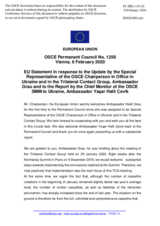 Statement by the Croatian EU Presidency in response to the update by Ambassador Heidi Grau and to the report by Ambassador Yaşar Halit Çevik