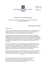 Statement by the Delegation of Norway on the Sami People’s Day, being observed on 6 February 2020