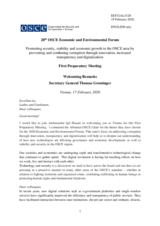 Welcoming Remarks by Amb. Thomas Greminger