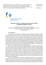 Statement by the Delegation of Ukraine on Russia’s ongoing aggression against Ukraine and illegal occupation of Crimea