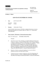 Journal de la 1256ème séance plénière du Conseil