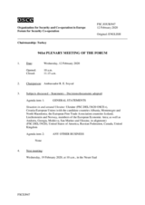 Journal of the 941st Plenary Meeting of the Forum for Security Co-operation