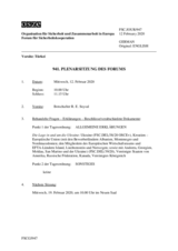 Journal der 941. Plenarsitzung des Forums