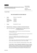 Journal der 938. Plenarsitzung des Forums