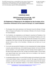 Statement by the Croatian EU Presidency in response to the address by the President of the Committee of Ministers of the Council of Europe, H.E. Mr. David Zalkaliani