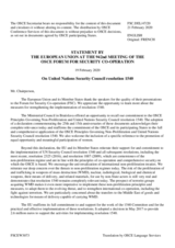 Statement by the Croatian EU Presidency in response to the presentations by Lieutenant Colonel B. Zararsız, by Mr. G. Mashkov, and by Mr. R. Mossinkoff