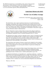 Statement by the Delegation of the United States of America on the case of Mr. J. Assange