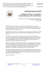 Statement by the Delegation of the United States of America on the general election in the United States of America, to be held on 3 November 2020