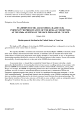 Statement by the Delegation of the Russian Federation in response to the statement by the Delegation of the United States of America on the general election in the United States of America, to be held on 3 November 2020