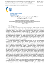 Statement by the Delegation of Ukraine on Russia’s ongoing aggression against Ukraine and illegal occupation of Crimea