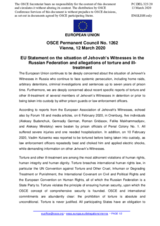 Statement by the Croatian EU Presidency on the situation of Jehovah’s Witnesses in the Russian Federation