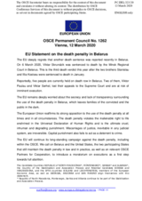 Statement by the Croatian EU Presidency on the death penalty in Belarus