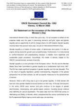 Statement by the Croatian EU Presidency on the International Women’s Day 