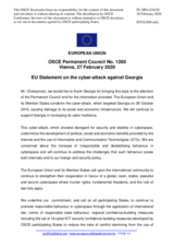Statement by the Croatian EU Presidency on large scale cyberattack against Georgia