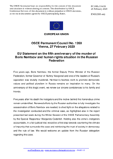 Statement by the Croatian EU Presidency on the 5th anniversary of the assassination of Mr. B. Nemtsov and other ongoing human rights violations in the Russian Federation