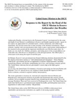 Statement by the Delegation of the United States of America in response to the report by the Head of the OSCE Mission in Kosovo, Ambassador Jan Braathu 