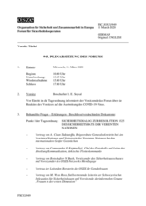 Journal der 943. Plenarsitzung des Forums