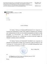 Response by the Delegation of Germany to the Questionnaire on the Code of Conduct on Politico-Military Aspects of Security