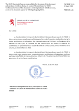 Response by the Delegation of Luxembourg to the Questionnaire on the Code of Conduct on Politico-Military Aspects of Security