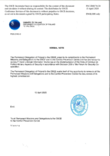 Response by the Delegation of Finland to the Questionnaire on the Code of Conduct on Politico-Military Aspects of Security Response by the Delegation of Finland to the Questionnaire on the Code of Conduct on Politico-Military Aspects of Security