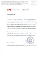 Response by the Delegation of Canada to the Questionnaire on Participating States’ Policy and/or National Practices and Procedures for the Export of Conventional Arms and Related Technology Response by the Delegation of Canada to the Questionnaire on Participating States’ Policy and/or National Practices and Procedures for the Export of Conventional Arms and Related Technology