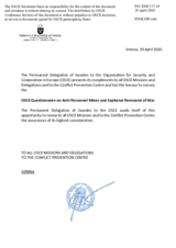 Response by the Delegation of Sweden to the Questionnaire on Anti-Personnel Mines and Explosive Remnants of War