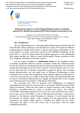 Statement by the Delegation of Ukraine in response to the update by Ambassador Heidi Grau and to the report by Ambassador Yaşar Halit Çevik