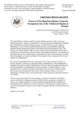 Statement by the Delegation of the United States of America on the illegal installations along the occupation line of the Tskhinvali region of Georgia