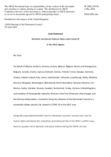 Statement by the Delegation of the United Kingdom, also on behalf of several delegations, on domestic and sexual violence risks under COVID-19 in the OSCE area