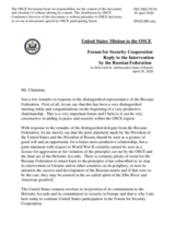 Statement by the Delegation of the United States of America in response to the statement by the Delegation of the Russian Federation