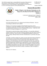Statement by the Delegation of the United States of America in response to the statement by the Delegation of the Russian Federation