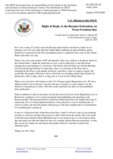 Statement by the Delegation of the United States of America in response to the statement by the Delegation of the Russian Federation