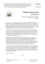 Statement by the Delegation of the United States of America on Europe Day, to be observed on 9 May 2020