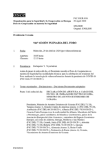 Diario de la 944ª Sesión plenaria del Foro de Cooperación en materia de Seguridad 