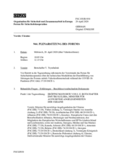 Journal der 944. Plenarsitzung des Forums